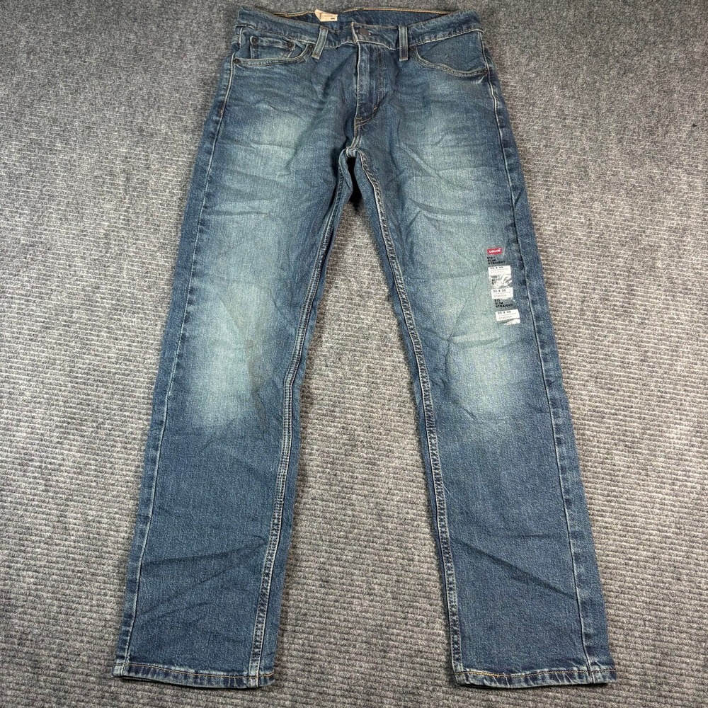 Levi's 513 Slim Straight Jeans Mens 30x30 Blue New Stretch Denim Casual